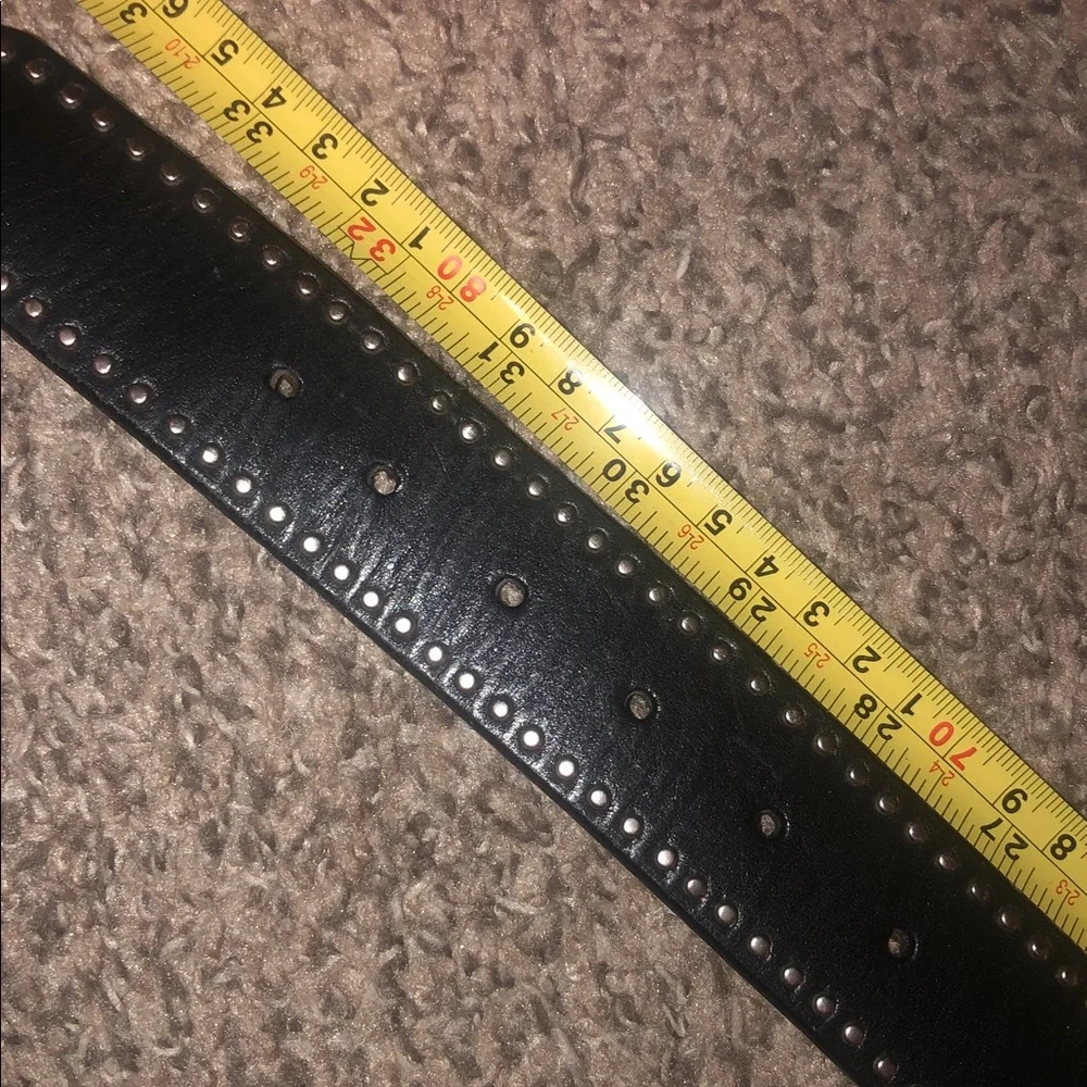 Brighton Women’s Black Jett Garrison Silver Buckle Studded Belt